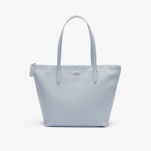 Lacoste Blue Trapezoid Tote Bag with Textured Finish